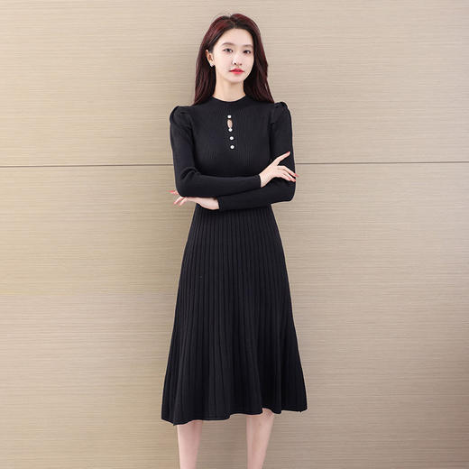 【秋冬时髦穿搭】秋冬长袖针织连衣裙 女士休闲 时尚针织 A字版型 显瘦显苗条 时尚好穿搭 商品图0
