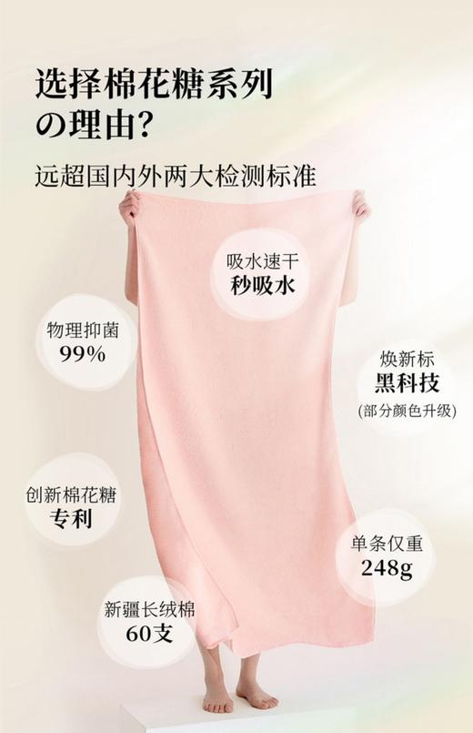 松植屋成人高端素色棉花糖浴巾纯棉吸水速干不掉毛男女家用全棉儿童情侣款洗澡大毛巾 商品图6