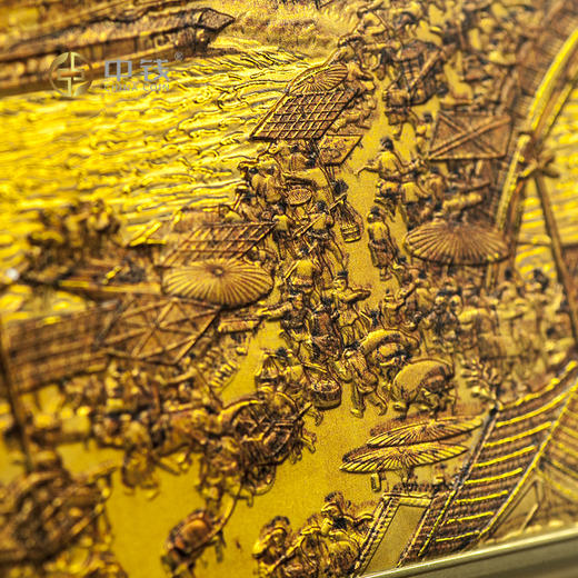名画双珍 故宫双绝 千里江山图 清明上河图 名画高浮雕3D立体金砖 商品图4