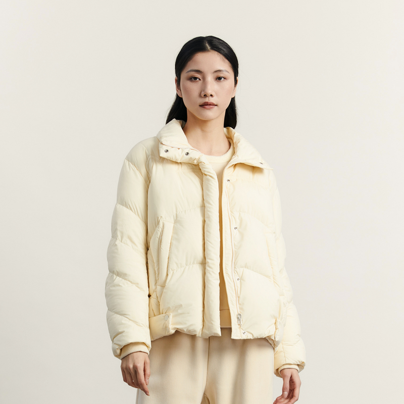 谜底立领宽松短款羽绒服女2023冬季新款时尚鸭绒面包服234MY1558