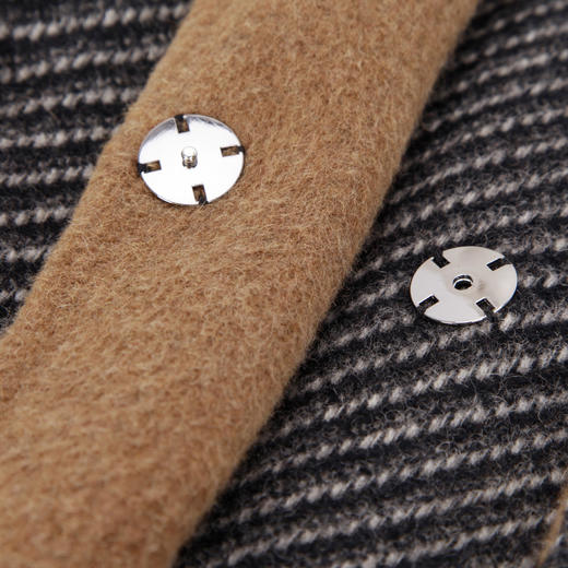 NH906斯尔丽2023秋冬新款斜纹双色西装领气质优雅撞色羊毛大衣 商品图5