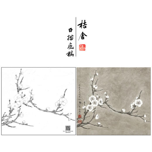 【大彩图】李晓明工笔画白描底稿小品《早春图》梅花临摹勾线花鸟线稿K114 商品图0