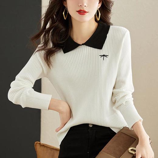 针织衫女长袖秋季2023新款毛衣洋气春秋法式小众别致设计感上衣 商品图3