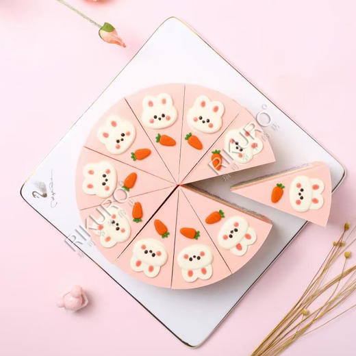 🐰彩虹兔 | 8英寸蜜桃淡奶冰淇淋慕斯蛋糕 商品图1