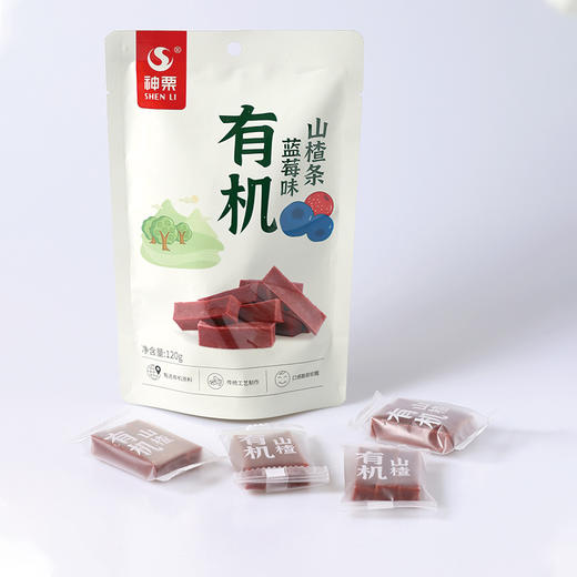 神栗有机蓝莓味山楂条办公室零食果丹皮蜜饯休闲独立包装120g*3 商品图0