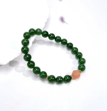 40920碧玉单圈-圆珠佛头8mm 商品图0