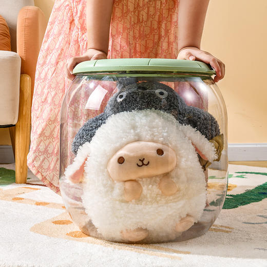 【透明可视！玩具收纳凳】多功能儿童玩具公仔收纳，透明换鞋凳家用客厅储物娃娃收纳桶，透明桶身 一目了然 好习惯从小培养 让宝宝爱上收纳 商品图3