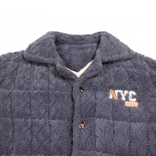 都市丽人都市锋尚生活家居男士睡衣长毛绒烂花夹棉加厚款长袖长裤类家居服套装FH31K2 商品图4