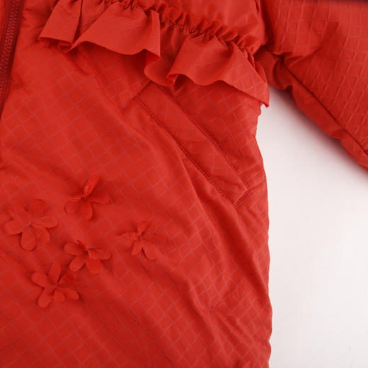 棉果果春季新品中国红女童中长款羽绒服M522102923644 商品图2