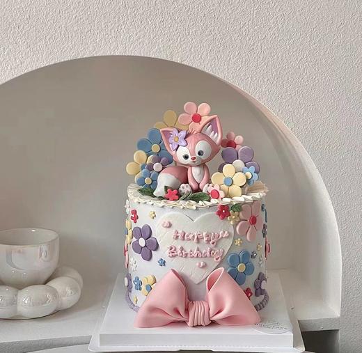 黑巢-玲娜贝儿翻糖蝴蝶结生日蛋糕 商品图0