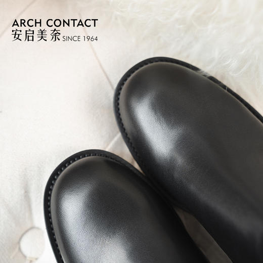 ARCHCONTACT安启美奈洋气粗跟软底英伦风短靴52892 商品图3