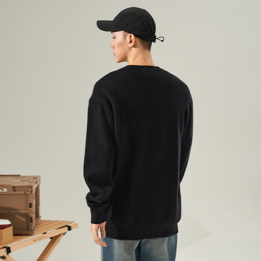 西遇保暖宽松圆领毛衫早春新款打底线衫简约休闲套头百搭卫衣12332353 商品图4