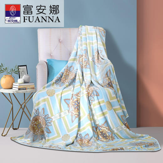 富安娜（FUANNA）伊斯菲尔双人多功能法兰绒毯 180*200CM 商品图0