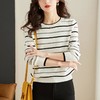 条纹针织衫女长袖春季2023新款洋气毛衣春秋打底衫宽松女人味上衣 商品缩略图4