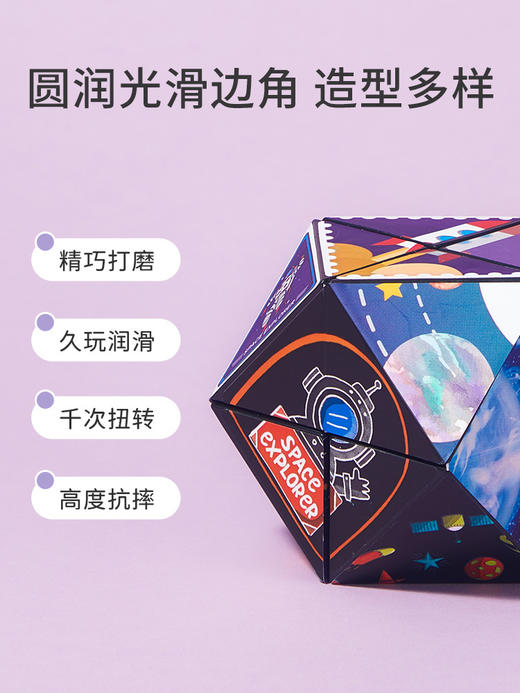 4岁+ 【解压宝贝！炫酷有趣】抖音同款百变无限3D立体几何魔方，解压儿童益智玩具，随意翻转 变出多种造型 边角圆润光滑 造型精巧 商品图1