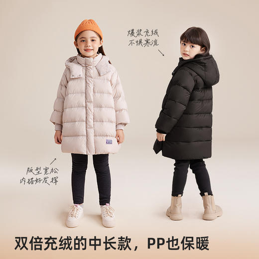 【加厚羽绒 实力御寒】百搭徽标长款羽绒服PDWT2315 商品图1