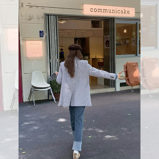 <曾小咸推荐>【韩范欧尼】毛呢外套衬衫牛仔内搭裤 商品图4