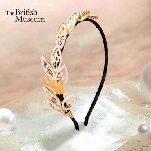 大英博物馆东方梦境系列 树叶镀金 淡水珍珠发箍节日礼物生日礼物 商品图0