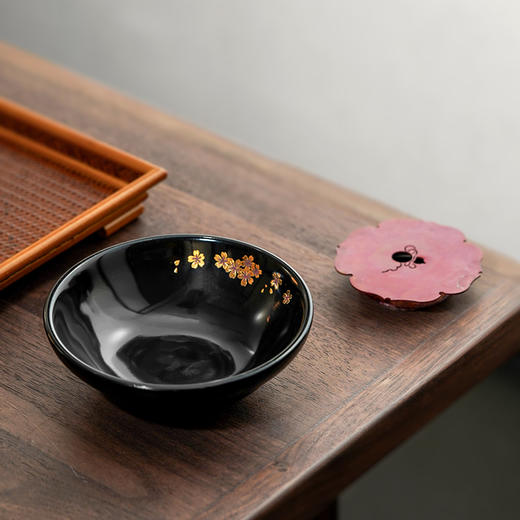 南越浅碗/壶承6#/哑黑  金樱花 干泡盘果盘茶点盘 商品图2