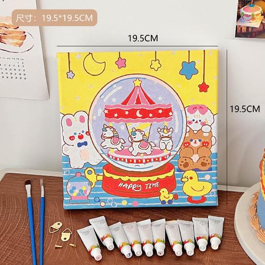 【多种款式！每款都好可爱呀】DIY填充儿童数字油画装饰画，可爱卡通动物手工填色治愈画，化解烦恼 可搭配画架 材料齐全 商品图12
