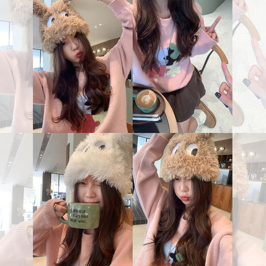 <曾小咸推荐>【团宠甜妹】粉色拼图毛衣+短裙 商品图1