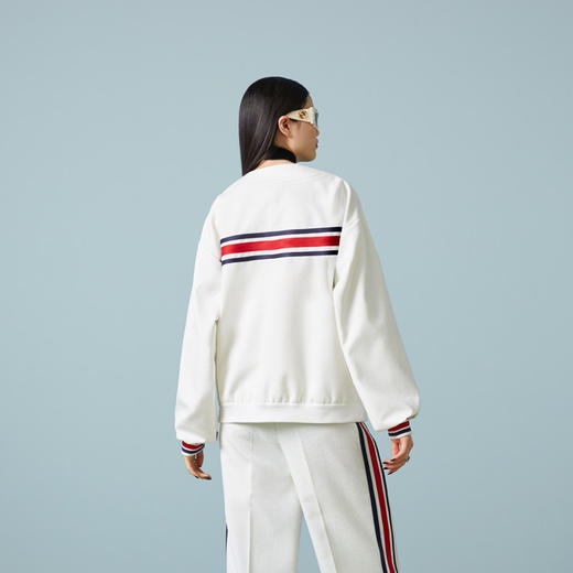 GUCCI 古驰 女士饰织带平纹针织开衫 白色 747072 XJFU1 9692 商品图2