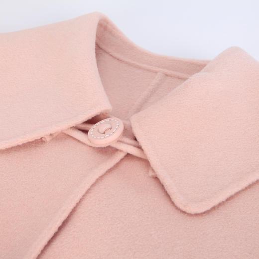 NH915斯尔丽23冬装新款气质时尚翻领装饰扣高级感显高双面呢大衣 商品图4