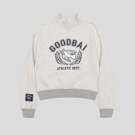 GOODBAI白鸽学院logo印花半高领宽松卫衣 商品图3