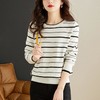条纹针织衫女长袖春季2023新款洋气毛衣春秋打底衫宽松女人味上衣 商品缩略图0