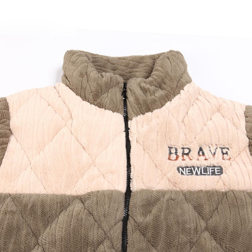 都市丽人都市锋尚生活家居男士睡衣长毛绒烂花夹棉加厚款长袖长裤类家居服套装FH31K1 商品图4