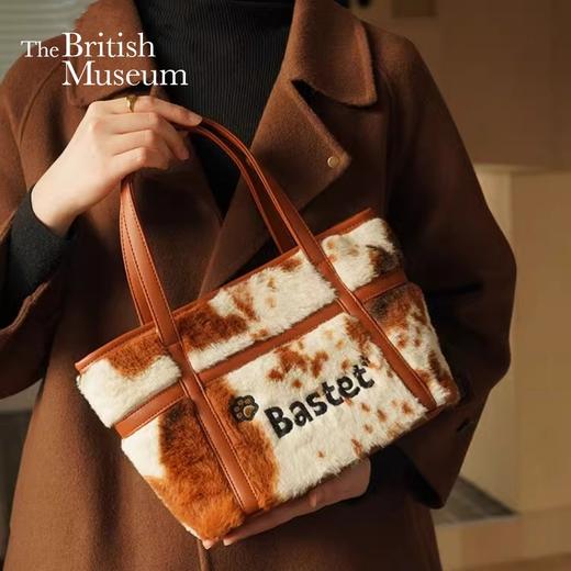 大英博物馆 盖亚·安德森猫和她的朋友们系列 毛绒拼接时尚手拎包斜挎包 商品图0