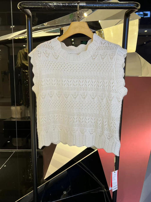 女士镂空羊绒背心 商品图0