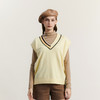 谜底V领针织马甲女2023冬季新款复古文艺宽松套头针织衫234MZ1896 商品缩略图0