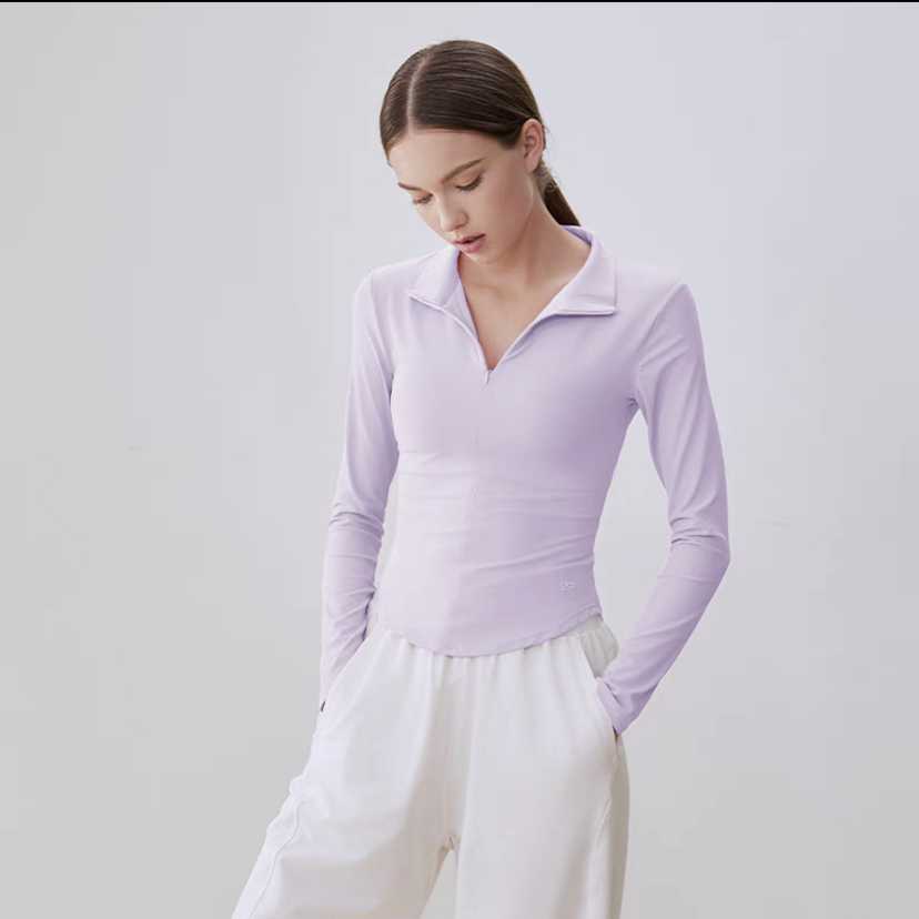 芳姐同款半拉链小蛮腰运动长袖