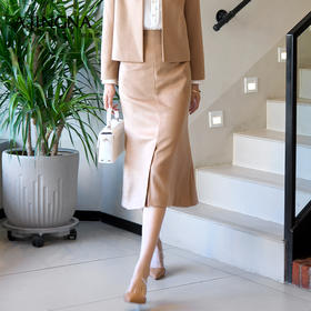 【积分兑换】阿菁娜鱼尾羊毛羊绒冬季质感高腰半裙A28Q113002