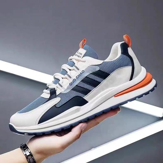【跑步运动必备！】男鞋2023年新款秋季飞织网面透气薄款休闲百搭青少年跑步运动潮鞋，休闲百搭的造型，让你时尚范十足。ry 商品图2
