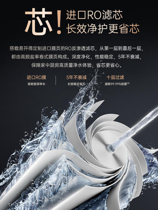 易开得MQ7+全厨房净水器家用直饮 1000G大通量RO反渗透自来水净纯水机 商品图4