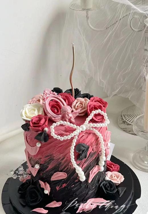 黑巢-巴洛克风撞色蛋糕生日蛋糕 商品图0