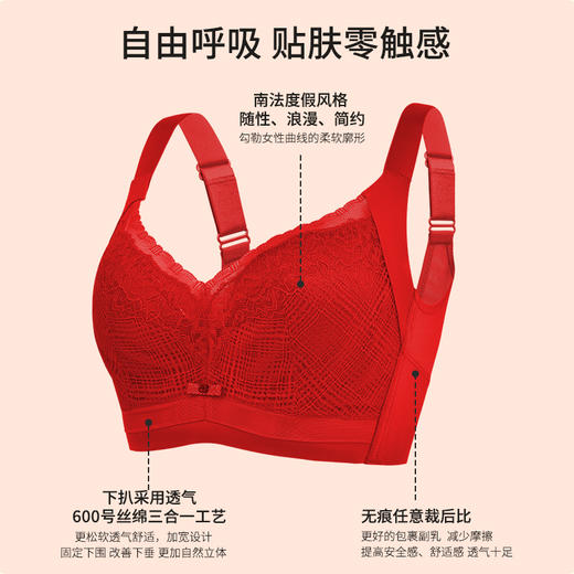 【69元1件】蕾丝调整型内衣小胸聚拢上托防下垂收副乳-6234101 商品图6