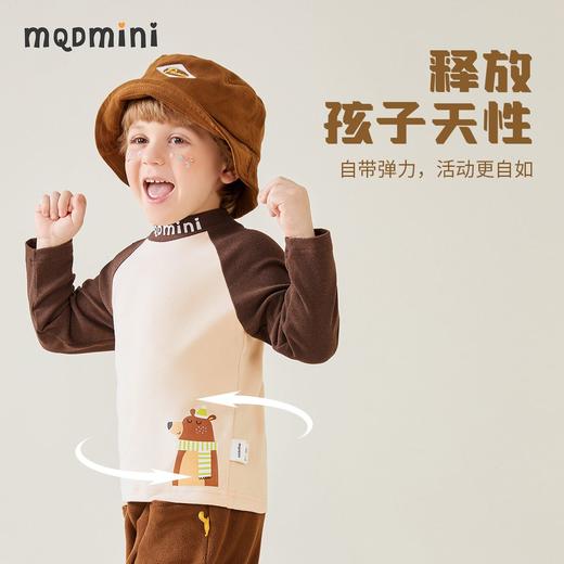 【双面磨毛】【MQDmini】【80-130】男童半高领打底衫冬日暖绒中小童保暖上衣 商品图7