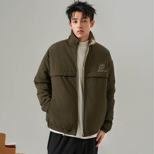 西遇美式拉链运动外套男秋冬新款立领夹克休闲百搭防风上衣12232335 商品图3