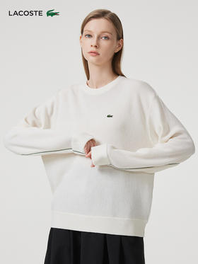 【海南专供价】LACOSTE法国鳄鱼女装新款简约圆领套头毛衣羊毛衫AF9551-98