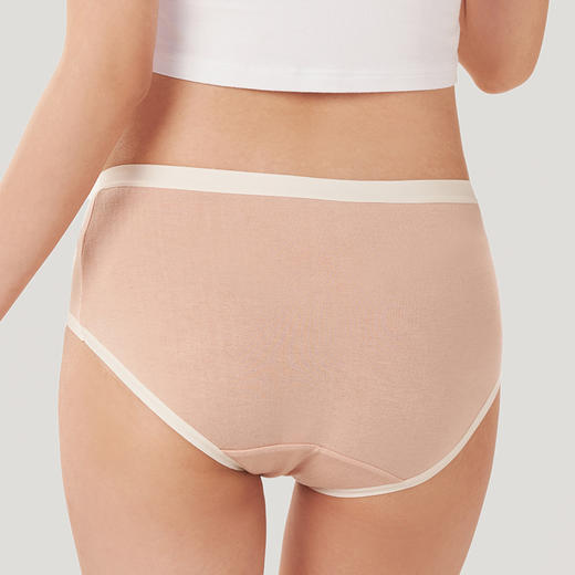 都市丽人基础系列棉磨毛木代尔系列中腰平角女士内裤LK35F5 商品图2