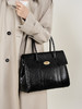 通勤托特包复古包，新款大容量黑色软皮托特大包QSL-2376 商品缩略图0