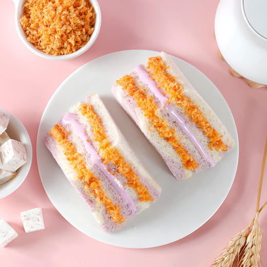 四层三明治！多层夹心】醇厚酱心香浓可口香芋芋泥肉松四层三明治学生早餐代餐面包独立包装整箱 商品图3