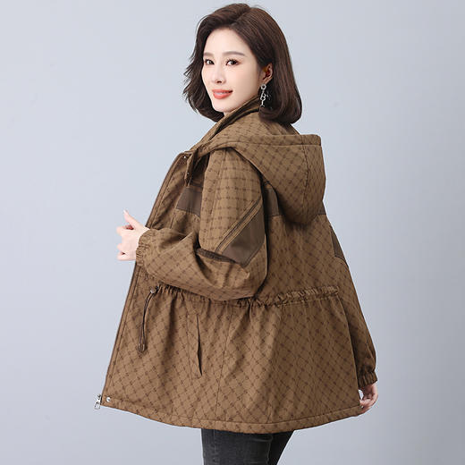 时尚保暖，花色拼接连帽加绒棉衣中长款派克服外套HR-YIZX8598 商品图7