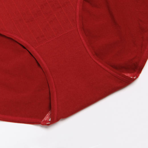 都市丽人塑身系列无缝轻塑美臀平角女士内裤新年本命年红品高腰平角裤LK34B4 商品图4