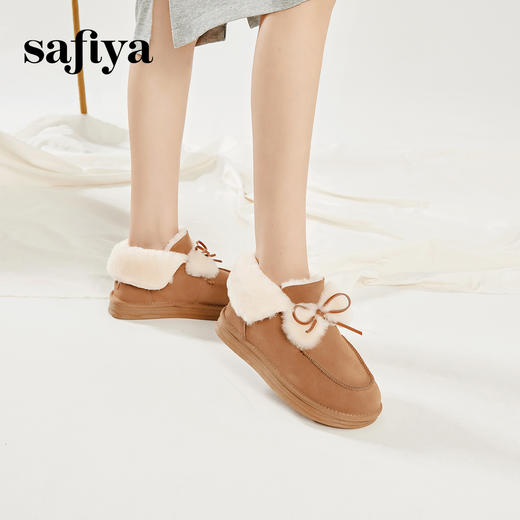 Safiya/索菲娅2023冬季网红蝴蝶结加绒加厚保暖甜美毛毛短靴雪地靴 SF3411A094 商品图2