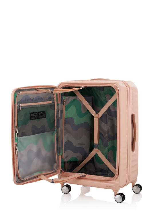 【美旅】胖胖箱 大容量 PC材质  前开口 独立电脑隔层 扩展层 双层防爆拉链 外置拉杆 减震轮滑 侧脚垫挂钩 HJ3 商品图8