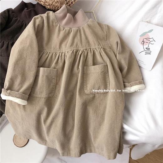 【洋气连衣裙！点亮萌宝时尚】秋冬新款女童洋气连衣裙，加绒加厚高领女宝宝娃娃裙长袖，童颜娃娃裙，温暖满满。高领设计，抵御寒风，窝心呵护。勾勒童真，宛如仙女lm 商品图3